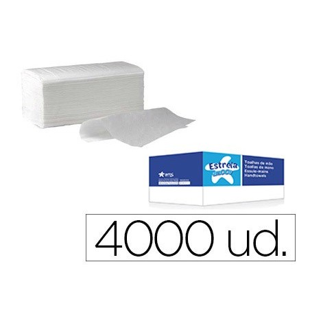Toalla de papel secamanos amoos engarzada 2 capas 21x22 cm caja de 4000 unidades