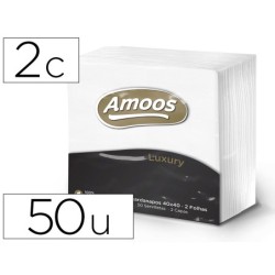 Servilleta celulosa amoos luxury 40x40 cm 2 capas paquete de 50 unidades
