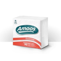 Servilleta celulosa amoos 33x33 cm 2 capas paquete de 90 unidades
