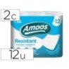 Papel higienico amoos 2 capas 100 mm diametro x 87 mm alto paquete de 12 rollos