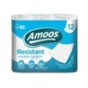 Papel higienico amoos 2 capas 100 mm diametro x 87 mm alto paquete de 12 rollos