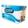 Papel higienico amoos 2 capas 100 mm diametro x 87 mm alto paquete de 12 rollos