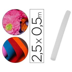 Papel crespon liderpapel rollo de 50 cm x 2,5 m 85g/m2 blanco