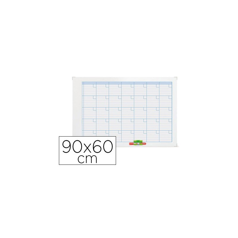 Planning magnetico nobo mensual rotulable marco metalico 90x60 cm