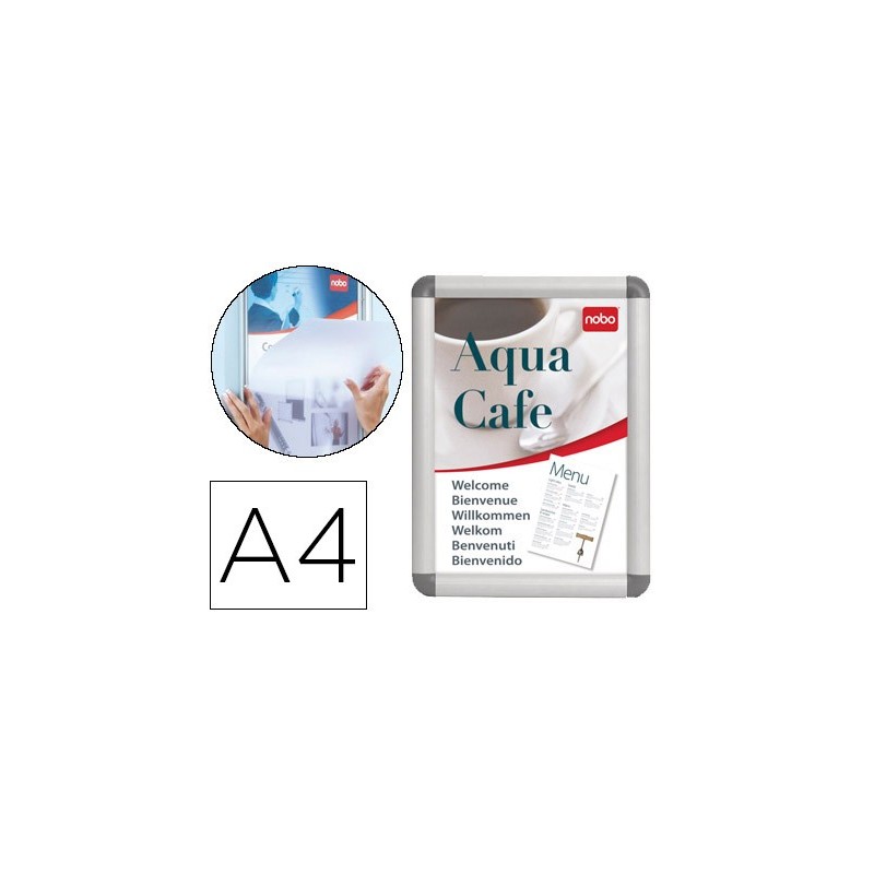 Marco porta anuncios nobo clipdown din a4 marco de aluminio con cantoneras 24,8x37x1,7 cm Marco porta anuncios nobo clipdown din a4 marco de aluminio con cantoneras 24,8x37x1,7 cm