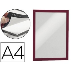 Marco porta anuncios durable magnetico din a4 dorso adhesivo removible color rojo pack de 2 unidades