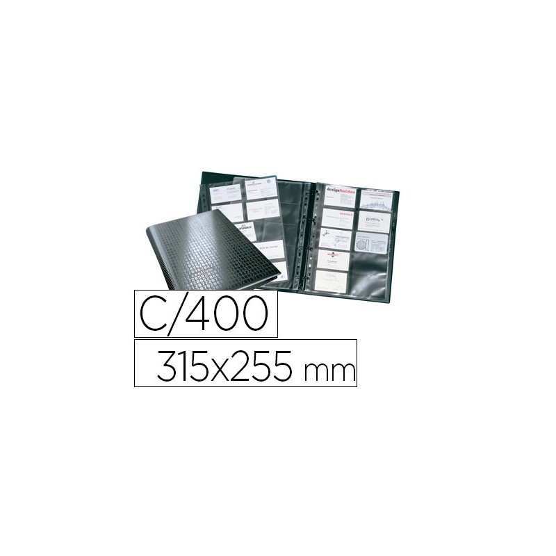 Tarjetero durable din a4 visifix centium 4 anillas 20 fundas con indice alfabetico para 400 tarjetas de visita Tarjetero durable din a4 visifix centium 4 anillas 20 fundas con indice alfabetico para 400 tarjetas de visita