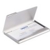 Tarjetero durable aluminio capacidad 20 tarjetas de visitas 55x90 mm color plata 100x65 mm