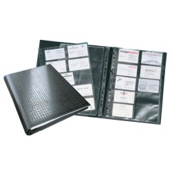 Tarjetero durable din a4 visifix centium 4 anillas 20 fundas con indice alfabetico para 400 tarjetas de visita