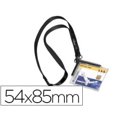 Identificador con cordon plano durable acrilico diagonal 54x85mm