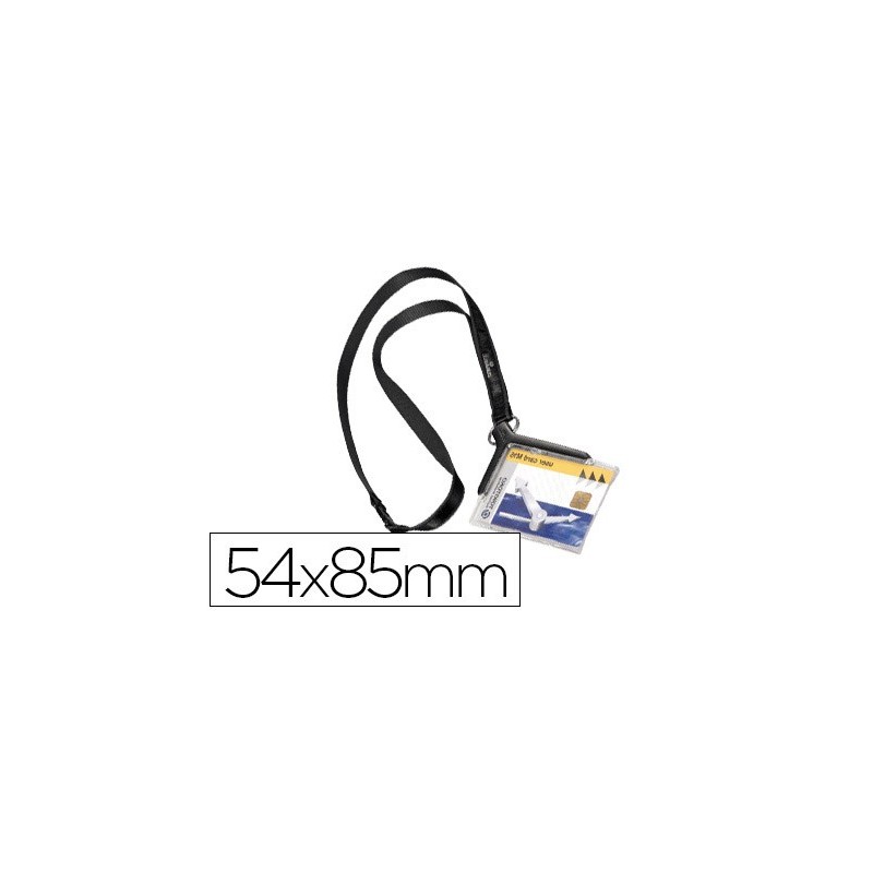Identificador con cordon plano durable acrilico diagonal 54x85mm