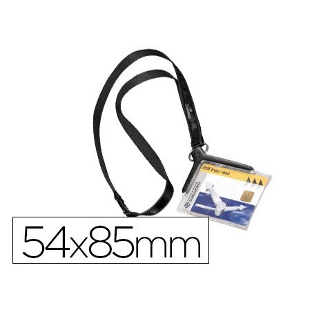 Identificador con cordon plano durable acrilico diagonal 54x85mm