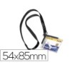 Identificador con cordon plano durable acrilico diagonal 54x85mm
