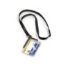 Identificador con cordon plano durable acrilico diagonal 54x85mm