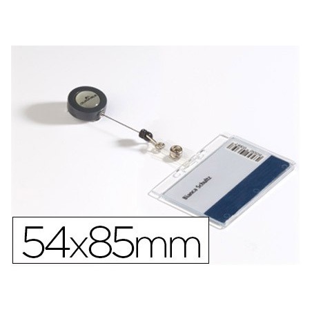 Identificador con cordon extensible durable uso vertical/horizontal 54x85 mm