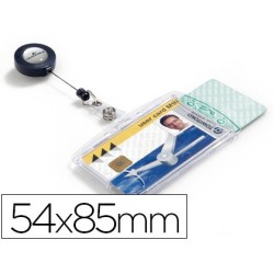 Identificador con cordon extensible durable doble uso vertical/horizontal 54x85 mm