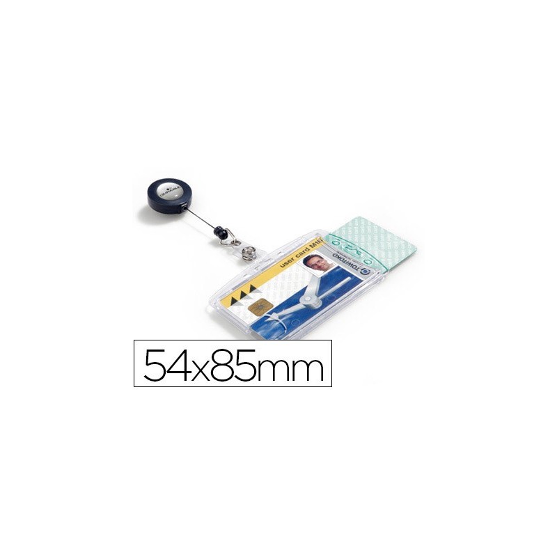 Identificador con cordon extensible durable doble uso vertical/horizontal 54x85 mm