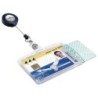 Identificador con cordon extensible durable doble uso vertical/horizontal 54x85 mm