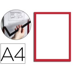 Marco porta anuncios durable magnetico din a4 dorso adhesivo removible para informacion de seguridad pack 5 unidades