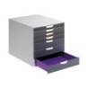 Fichero cajones de sobremesa durable varicolor apilables 7 cajones plastico 292x280x356 mm