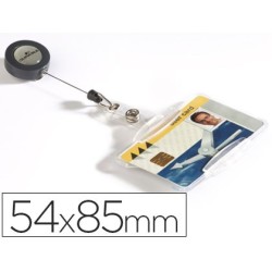 Identificador con cordon extensible durable uso vertical/horizontal 54x85 mm