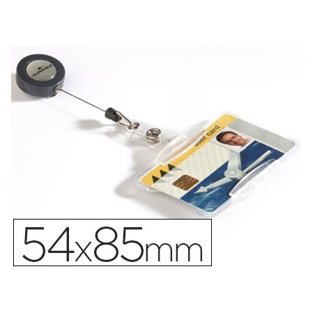 Identificador con cordon extensible durable uso vertical/horizontal 54x85 mm