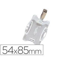 Identificador con pinza giratoria durable uso vertical/horizontal 54x85 mm