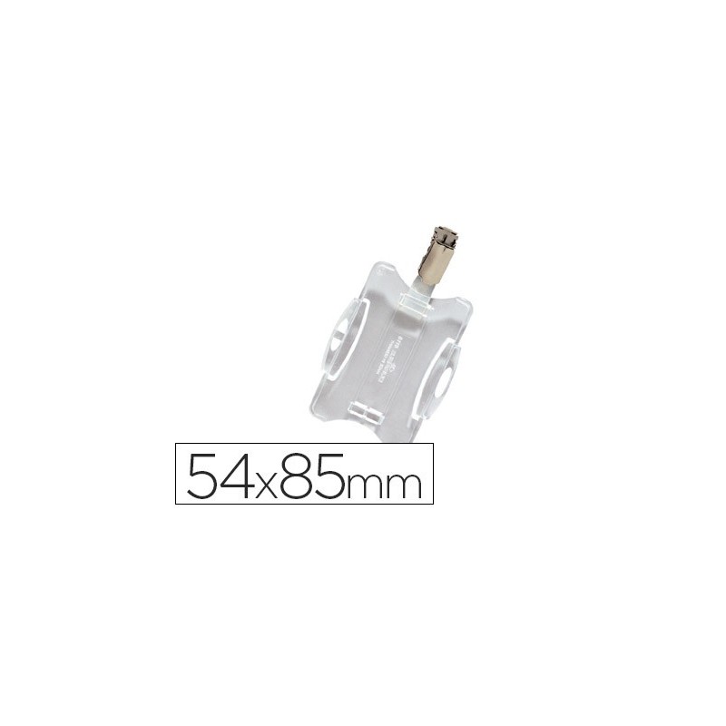 Identificador con pinza giratoria durable uso vertical/horizontal 54x85 mm