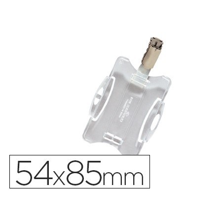 Identificador con pinza giratoria durable uso vertical/horizontal 54x85 mm