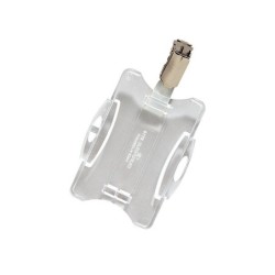 Identificador con pinza giratoria durable uso vertical/horizontal 54x85 mm