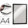 Marco porta anuncios durable magnetico din a4 dorso adhesivo removible color negro pack de 2 unidades