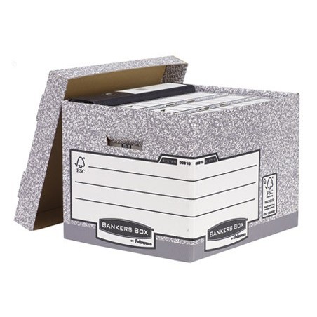 Cajon fellowes carton reciclado para almacenamiento de archivo capacidad 4 cajas de archivo tamaño din a4
