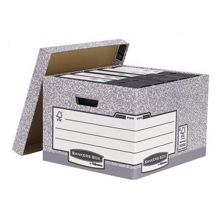 Cajon fellowes carton reciclado para almacenamiento de archivo capacidad 4 cajas de archivo tamaño folio