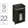Destructora de documentos fellowes 450m capacidad de corte 9 hojas destruye grapas clips tarjetas y cd 22 litros