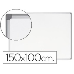 Pizarra blanca bi-office earth-it magnetica de acero vitrificado marco de aluminio 100 x 150 cm con bandeja para