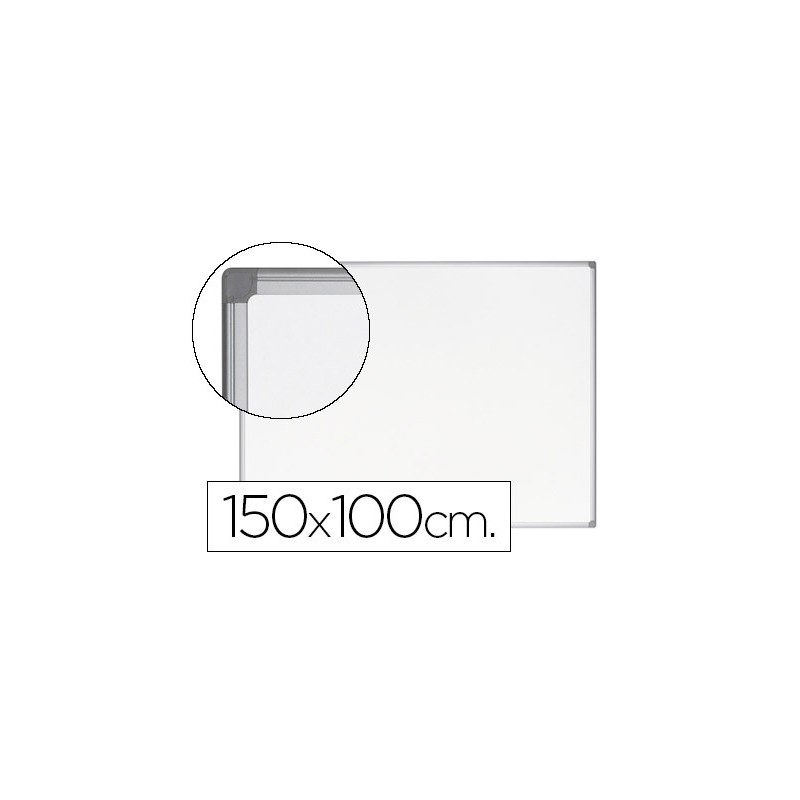Pizarra blanca bi-office earth-it magnetica de acero vitrificado marco de aluminio 100 x 150 cm con bandeja para