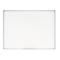 Pizarra blanca bi-office earth-it magnetica de acero vitrificado marco de aluminio 120 x 90 cm con bandeja para