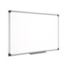 Pizarra blanca bi-office magnetica maya w ceramica vitrificada marco de aluminio 180 x 90 cm con bandeja para