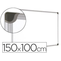Pizarra blanca bi-office magnetica maya w ceramica vitrificada marco de aluminio 150 x 100 cm con bandeja para