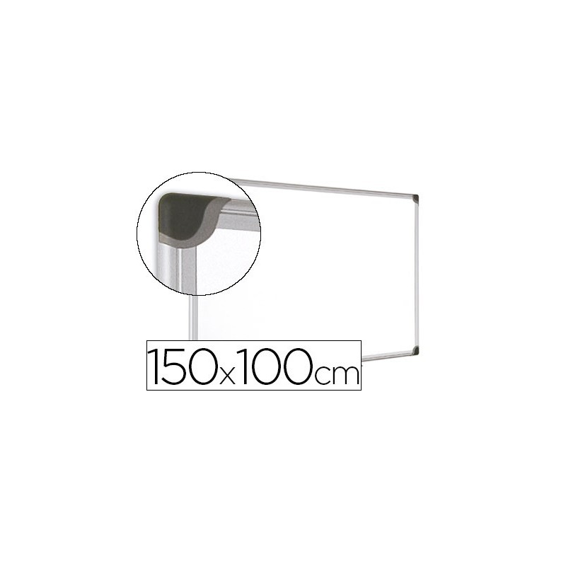 Pizarra blanca bi-office magnetica maya w ceramica vitrificada marco de aluminio 150 x 100 cm con bandeja para
