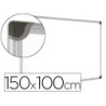 Pizarra blanca bi-office magnetica maya w ceramica vitrificada marco de aluminio 150 x 100 cm con bandeja para
