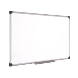 Pizarra blanca bi-office magnetica maya w ceramica vitrificada marco de aluminio 150 x 100 cm con bandeja para