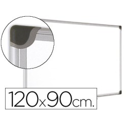 Pizarra blanca bi-office magnetica maya w ceramica vitrificada marco de aluminio 120 x 90 cm con bandeja para