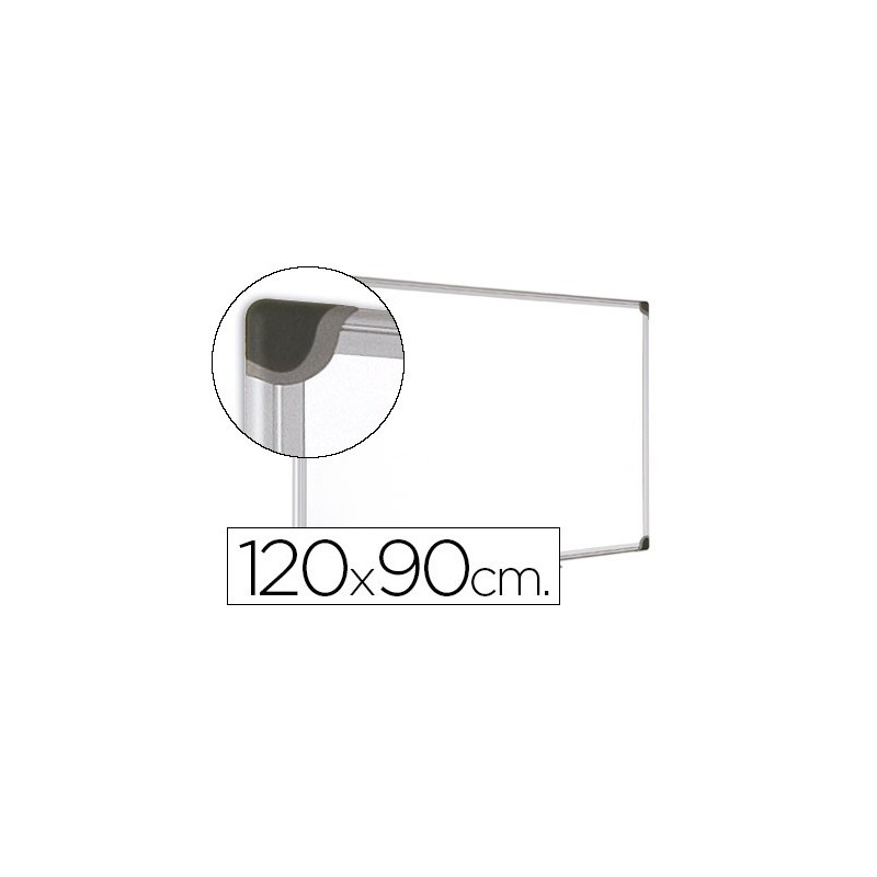 Pizarra blanca bi-office magnetica maya w ceramica vitrificada marco de aluminio 120 x 90 cm con bandeja para