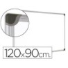 Pizarra blanca bi-office magnetica maya w ceramica vitrificada marco de aluminio 120 x 90 cm con bandeja para