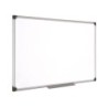 Pizarra blanca bi-office magnetica maya w ceramica vitrificada marco de aluminio 120 x 90 cm con bandeja para