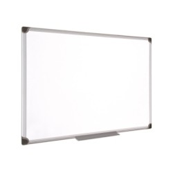 Pizarra blanca bi-office magnetica maya w ceramica vitrificada marco de aluminio 90 x 60 cm con bandeja para