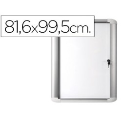 Vitrina de anuncio bi-office magnetica 816x995 mm para exterior con marco de aluminio y cerradura