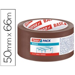 Cinta adhesiva tesa marron basic 66 mt x 50 mm para embalaje