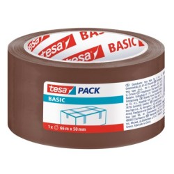 Cinta adhesiva tesa marron basic 66 mt x 50 mm para embalaje